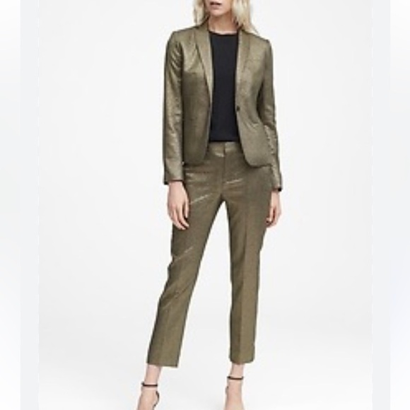 Banana Republic Metallic Gold Wool Blazer - Picture 2 of 15